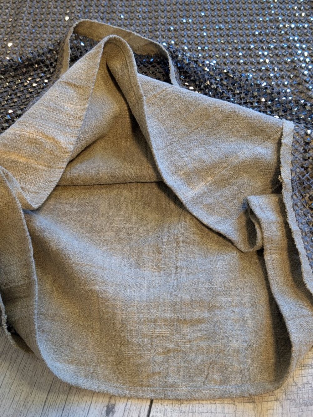 Zara Studded Mesh Khaki Mini Dress Sleeveless Shift L ZW Collection Modern Glam - Picture 8 of 15